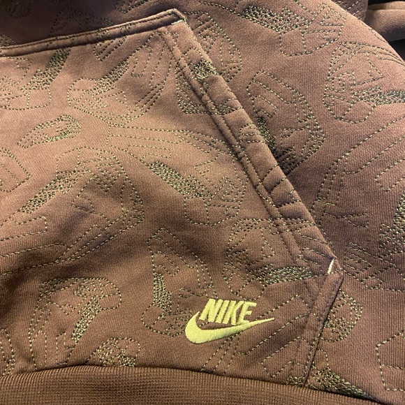 Nike early 2000’s brown hoodie with shoe stitching throughout XXL - Picture 5 of 14